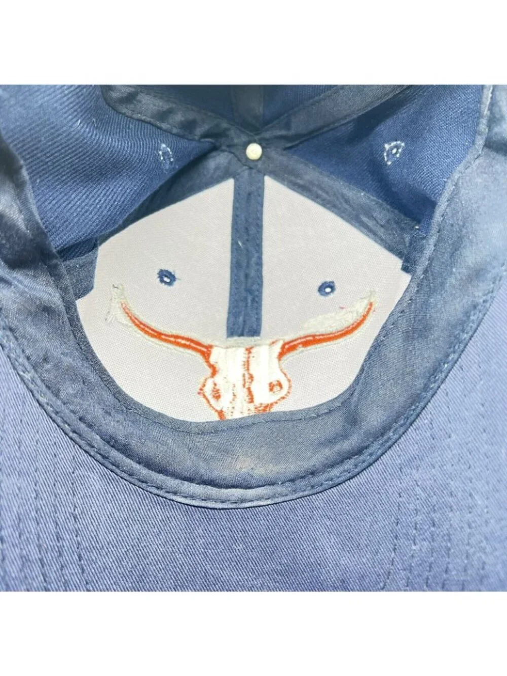 Texas Longhorns Hat Strap Back Adjustable Cotton Ball Cap Navy Blue